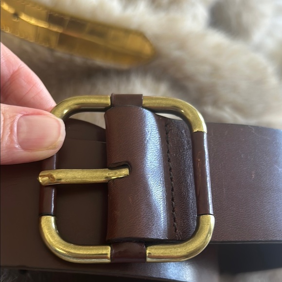 J. Crew Brown and Gold Leather Belt - Picture 3 of 3